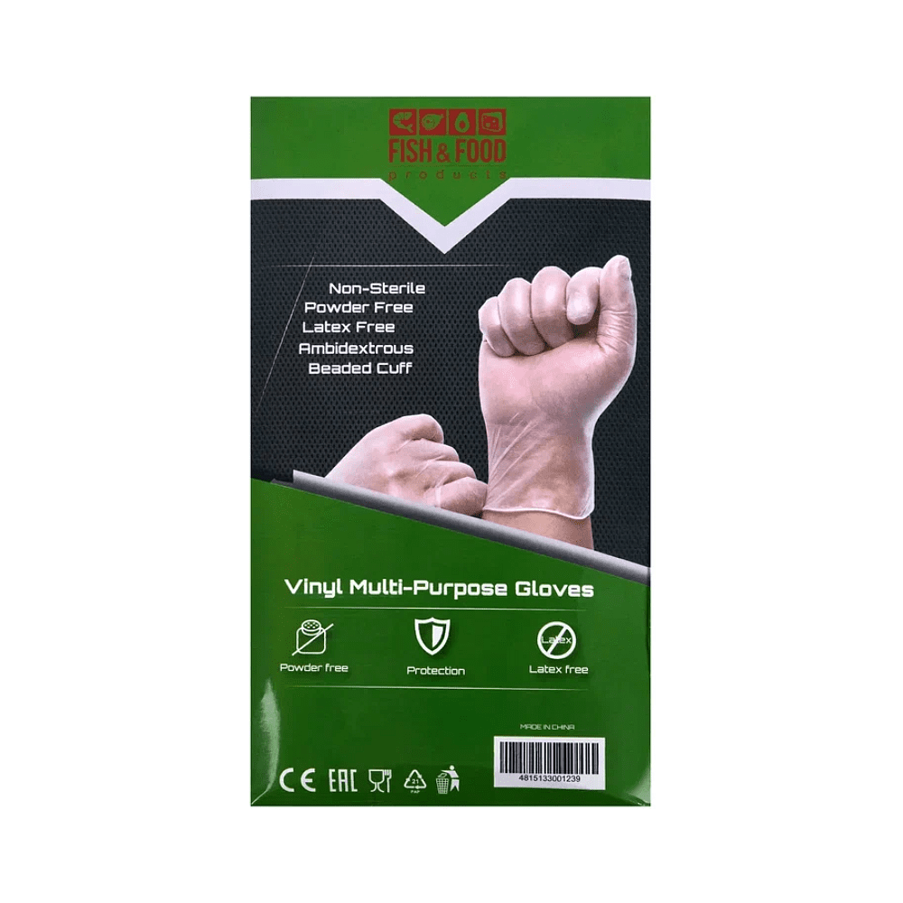 Перчатки виниловые одноразовые, р-р L, 100 шт/упак, прозрачный - 2