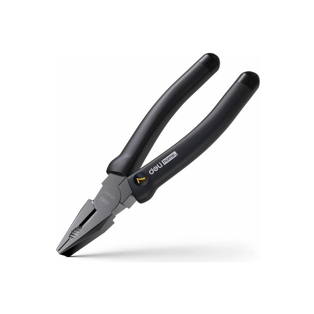 Длинногубцы Deli HS EHT2007, 180 мм, Soft Touch, черный
