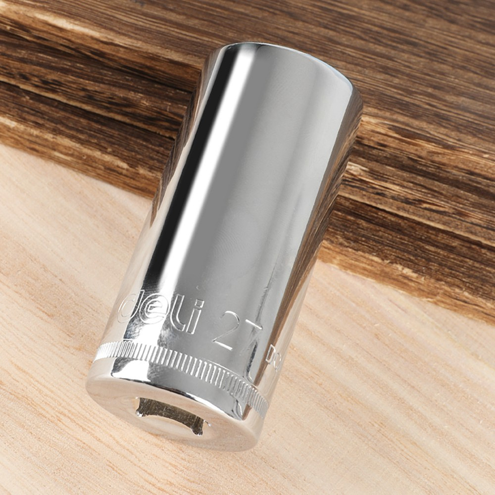 Головка торцевая шестигранная Deli YS EDQ4327 1/2", 27 мм, глубокая, серебристый - 4