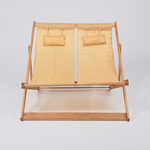 Кресло-шезлонг двойной DYATEL, ткань, бежевый, массив сосны 