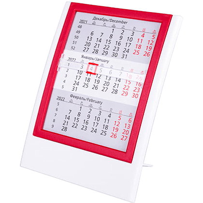 Календарь настольный "9537" 2026-2027, белый, красный - 2