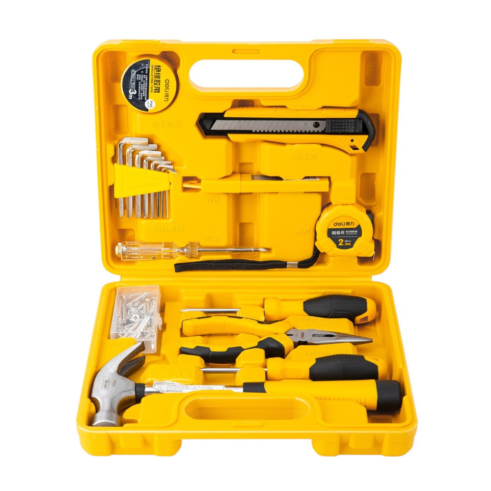 Набор инструмента Deli YS EDL1018J, 18 предметов, кейс, желтый