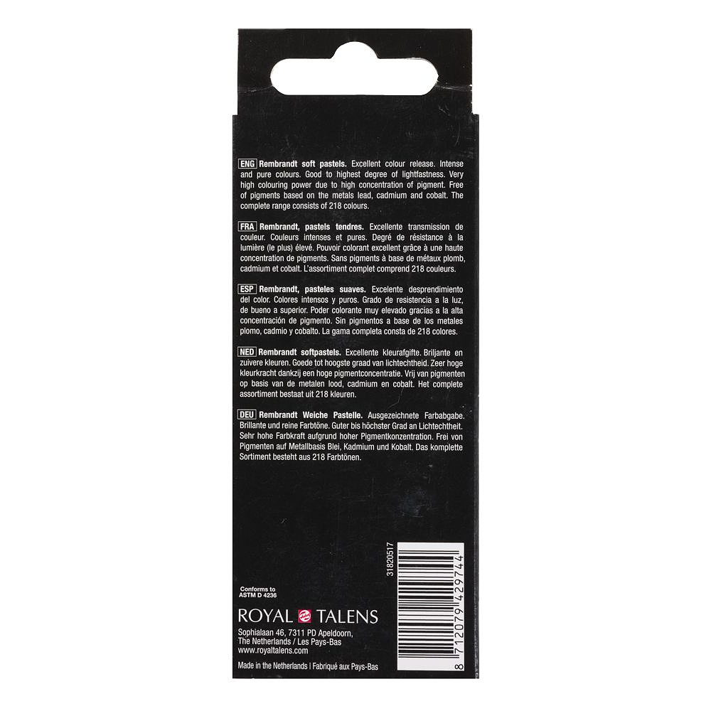 Набор мягкой пастели "Rembrandt Half Pastel", 5 цветов, теплые желтые - 4