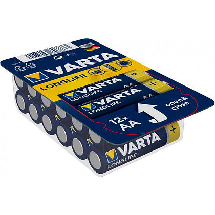 Батарейки алкалиновые Varta "Longlife", AA/LR6, 12 шт, щелочные