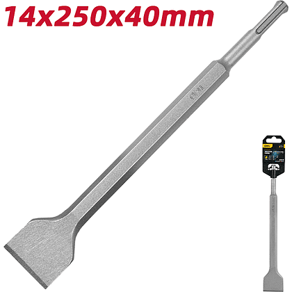 Зубило лопаточное Deli YS EDH-YBZ40250-E1, для перфоратора, 14 x 250 x 40 мм, SDS-PLUS - 4