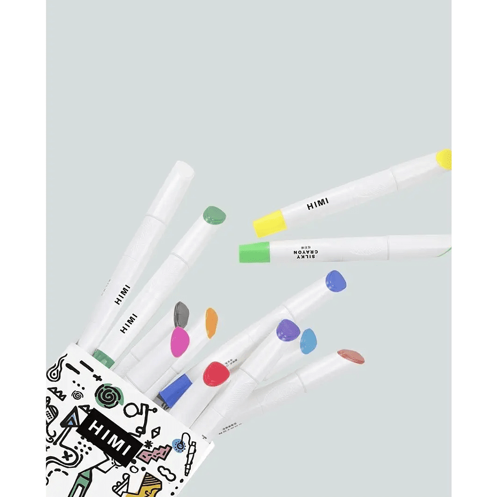 Мелки восковые "Himi Miya Silky Crayon", 12 цветов, ассорти - 4