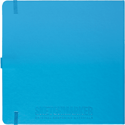 Скетчбук "Sketchmarker", 80 листов, 20x20 см, 140 г/м2, синий неон  - 2