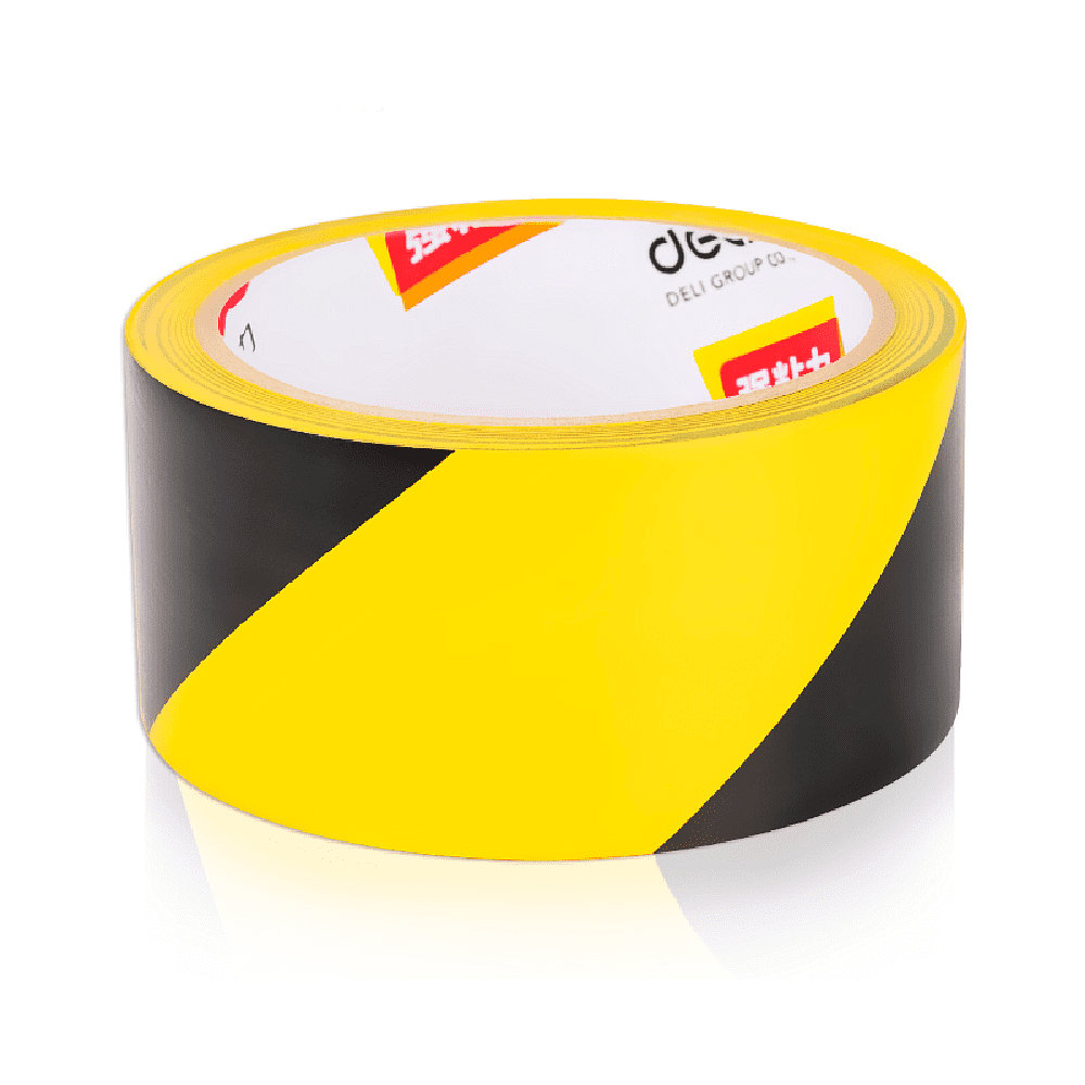 Клейкая лента разметочная Deli "33770", 48x18.2 мм/м, желто-черный - 2