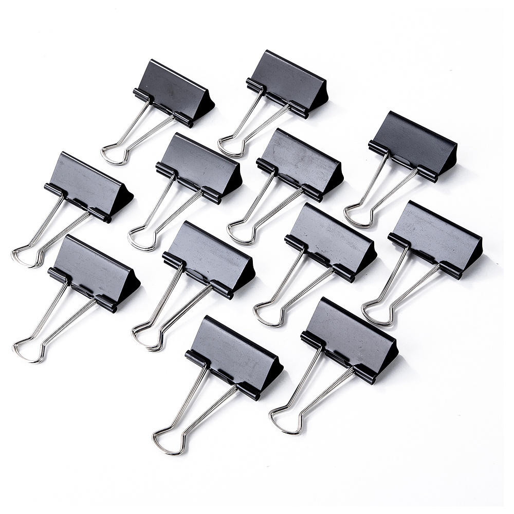 Зажим для бумаг "Deli", 51 мм, 12 штук, черный - 4