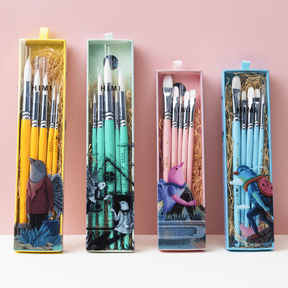 Набор кистей для рисования "Himi Miya Little Bird", синтетика, 5 шт - 9