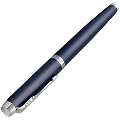Ручка перьевая "Parker IM Matte Blue CT", F, синий, серебристый, патрон черный - 4