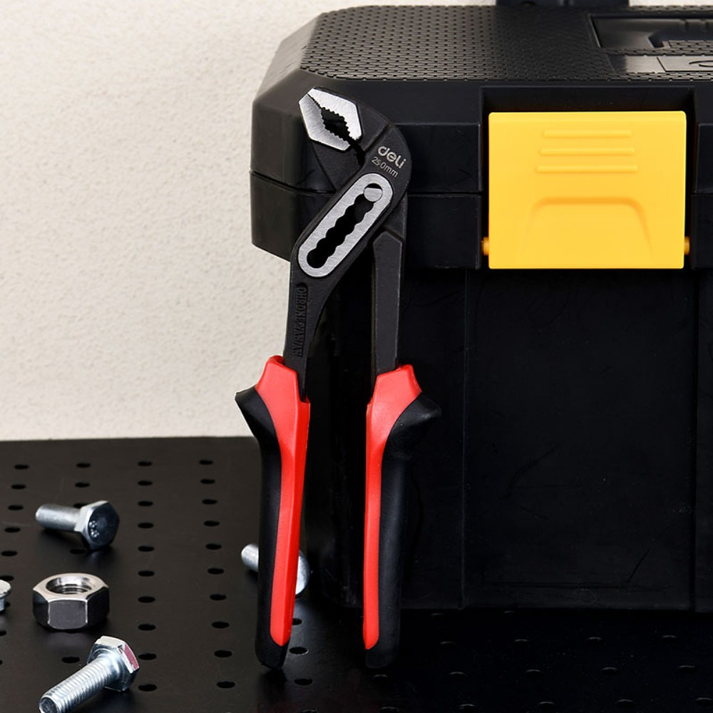 Клещи переставные "Deli", 250 мм, красный, черный - 3