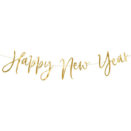 Гирлянда "С новым годом", золотистый