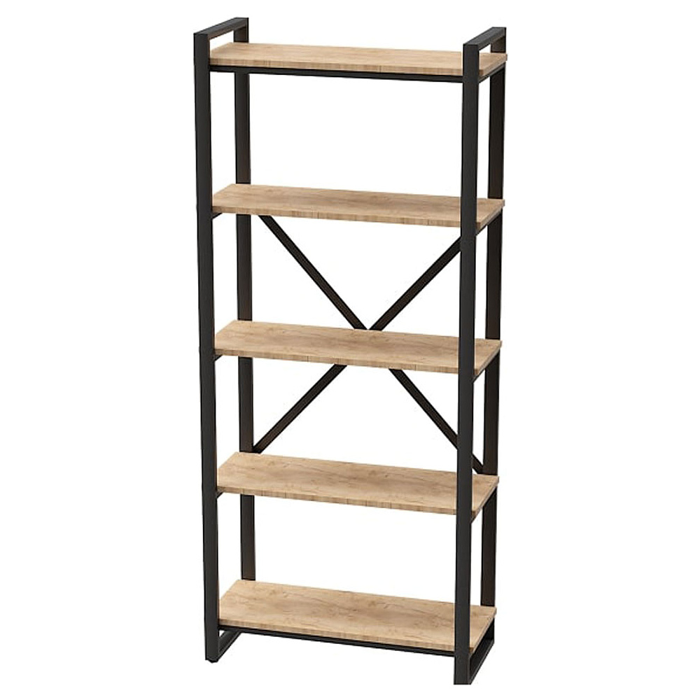 Стеллаж Millwood "Loft CH-3", 800х350х1820 мм, черный, золотой крафт