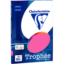 Бумага цветная "Trophée", А4, 100 листов, 80 г/м2, ярко-розовый