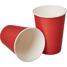 Стакан картонный 300 мл, 50 шт, красный