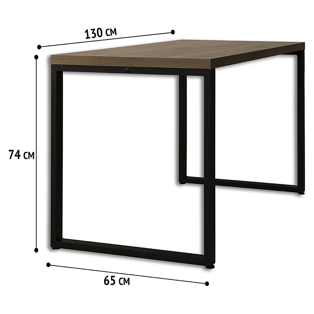 Стол письменный "Лофт Каир", 1300х650х740 мм, черный, табачный крафт - 3