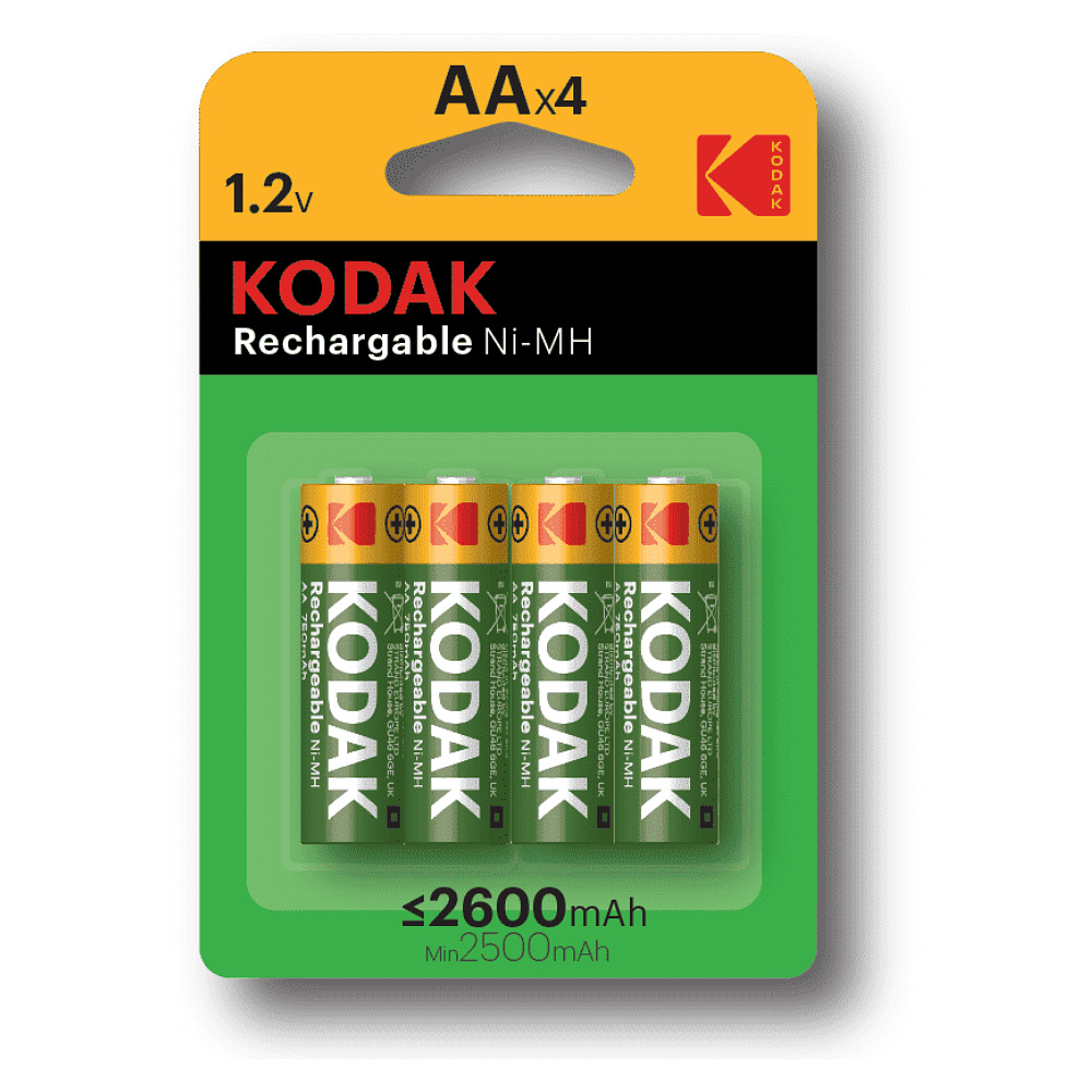 Аккумуляторные батареи Kodak Ni-Mh, 2600мА/ч, 1.2 V, 4 шт.