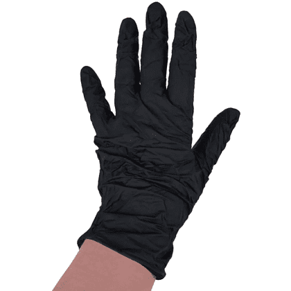 Перчатки нитриловые неопудренные одноразовые BVB, р-р XL, 100 шт./уп., черный - 3