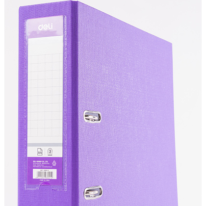 Папка-регистратор "Deli", А4, 75 мм, фиолетовый - 2