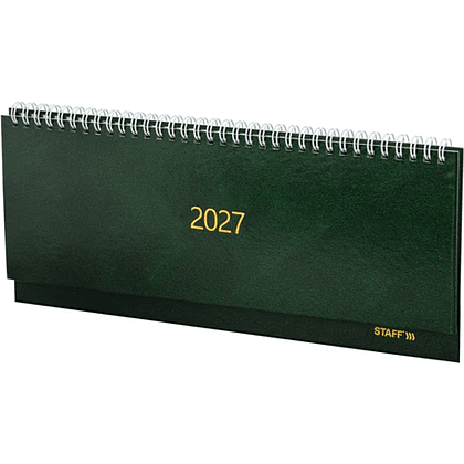 Планинг датированный "Staff" на 2027 год, 300х130 мм, 128 страниц, линейка, зеленый - 2