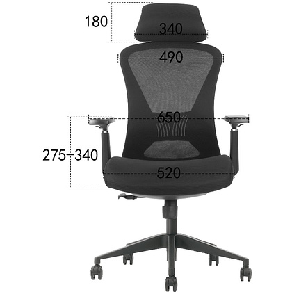 Кресло для руководителя EVOLUTION "OFFICE COMFORT", ткань, сетка, пластик, черный - 9