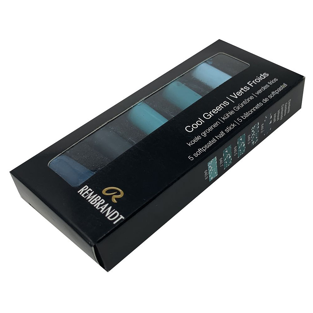 Набор мягкой пастели "Rembrandt Half Pastel", 5 цветов, холодные зеленые - 3