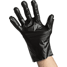 Перчатки ТПЭ одноразовые "Aviora", р-р L, 100 шт/упак, черный