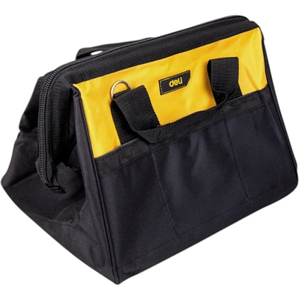 Сумка для инструментов Deli YS EDL-P2, 340х260х300 мм, ткань Oxford, черный, желтый