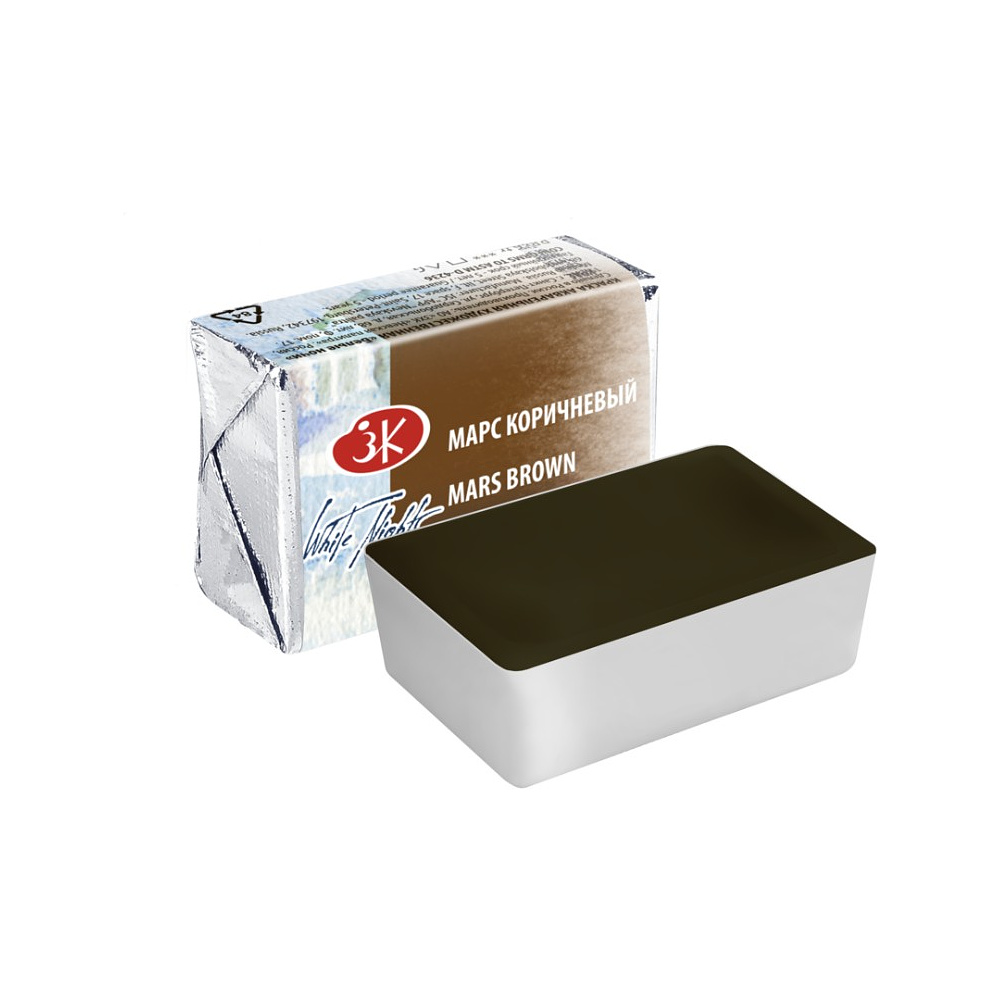 Краски акварельные "Белые ночи", 412 марс коричневый, кювета