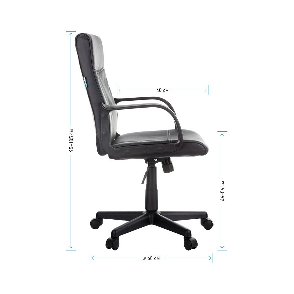 Кресло для персонала Helmi HL-M03 "Referent", экокожа, пластик, черный - 9