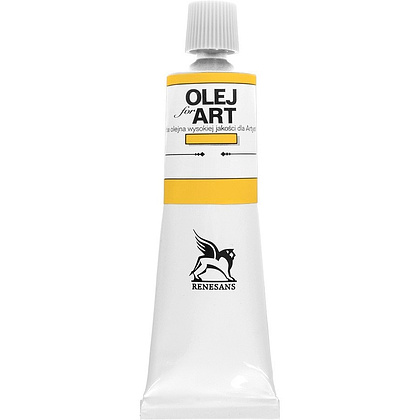 Краски масляные Renesans "Oils for art", 10 желтый кадмий средний, 60 мл, туба