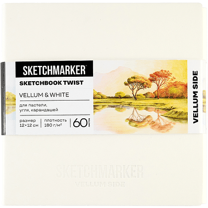 Скетчбук "Sketchmarker Sketch&Write", 12х12 см, 120 листов, бумага молочная, белая