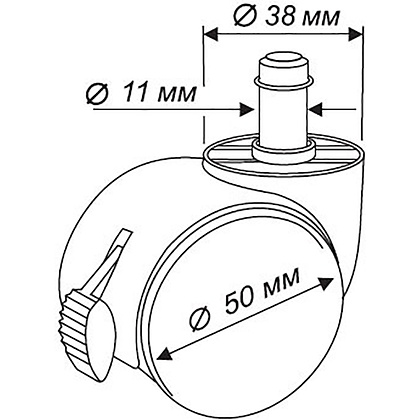 Набор колес "Бюрократ BlockCastorSet3850", черный - 3