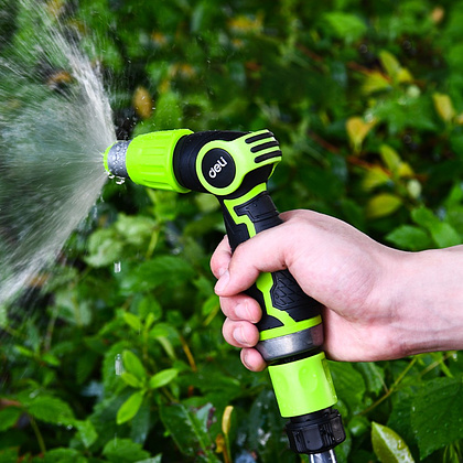 Пистолет-распылитель Deli GS EDL8072, 3 функции, быстросъем, бескурковый, черный, зеленый - 5