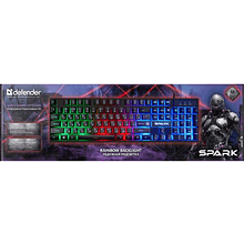 Клавиатура Defender "Spark GK-300L RU", радужная подсветка, черная  