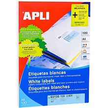 Самоклеящиеся этикетки универсальные "Apli", 70x37 мм, 100 листов, 24 шт, белый