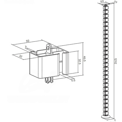 Органайзер кольцевой Ergo Cabel R WHITE, белый - 5