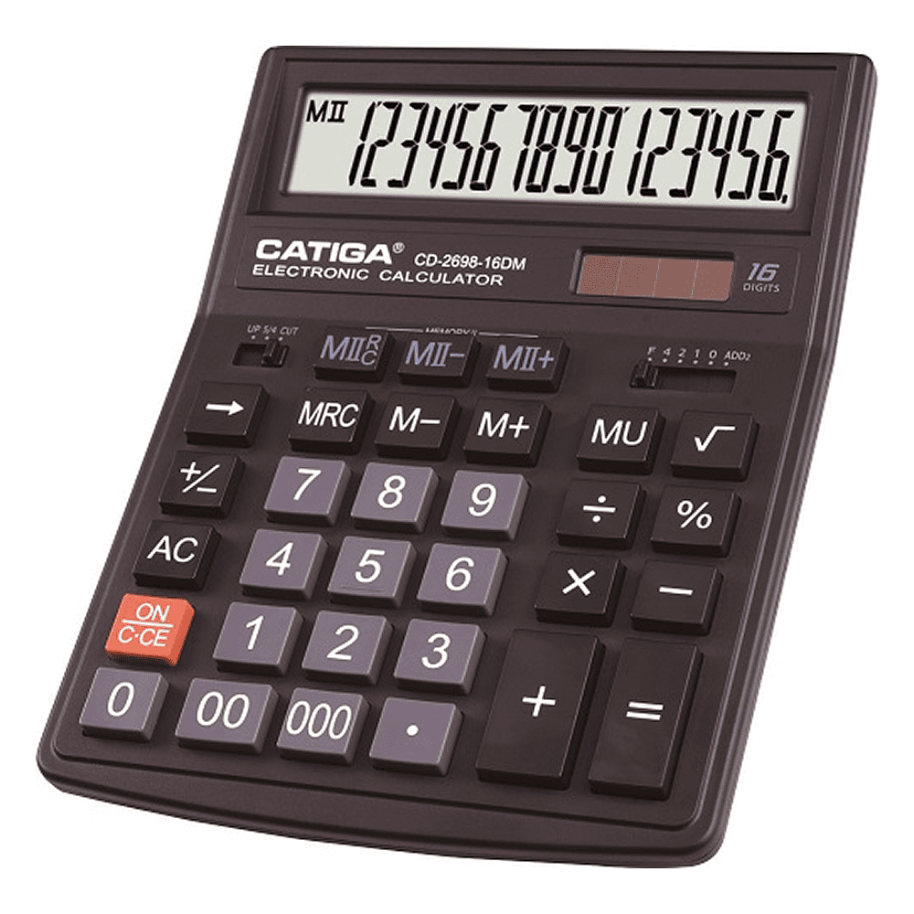 Калькулятор настольный CD-2698-16DM Catiga, 16-разрядный, пластик, черный