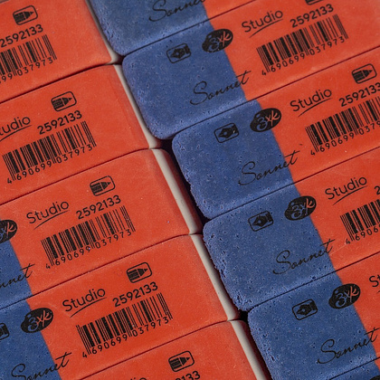 Ластик "Сонет", синий, красный - 3