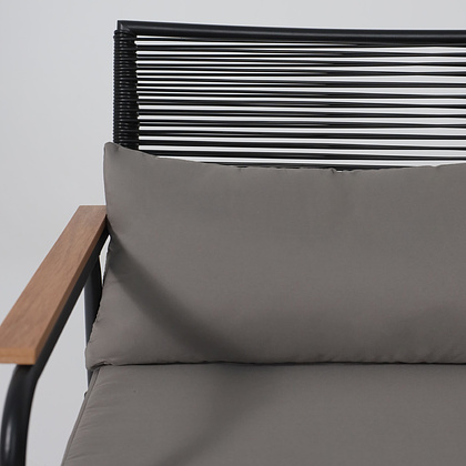 Комплект мебели садовой AksHome GARDENIA (кресло  2 шт, диван 1 шт, стол 1 шт), черный - 24