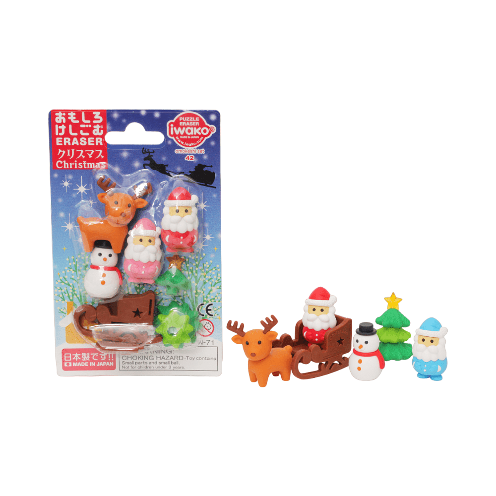 Набор ластиков "IWAKO Christmas", блистер