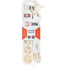 Сетевой фильтр Эра "USF", 5 розеток, 3 м