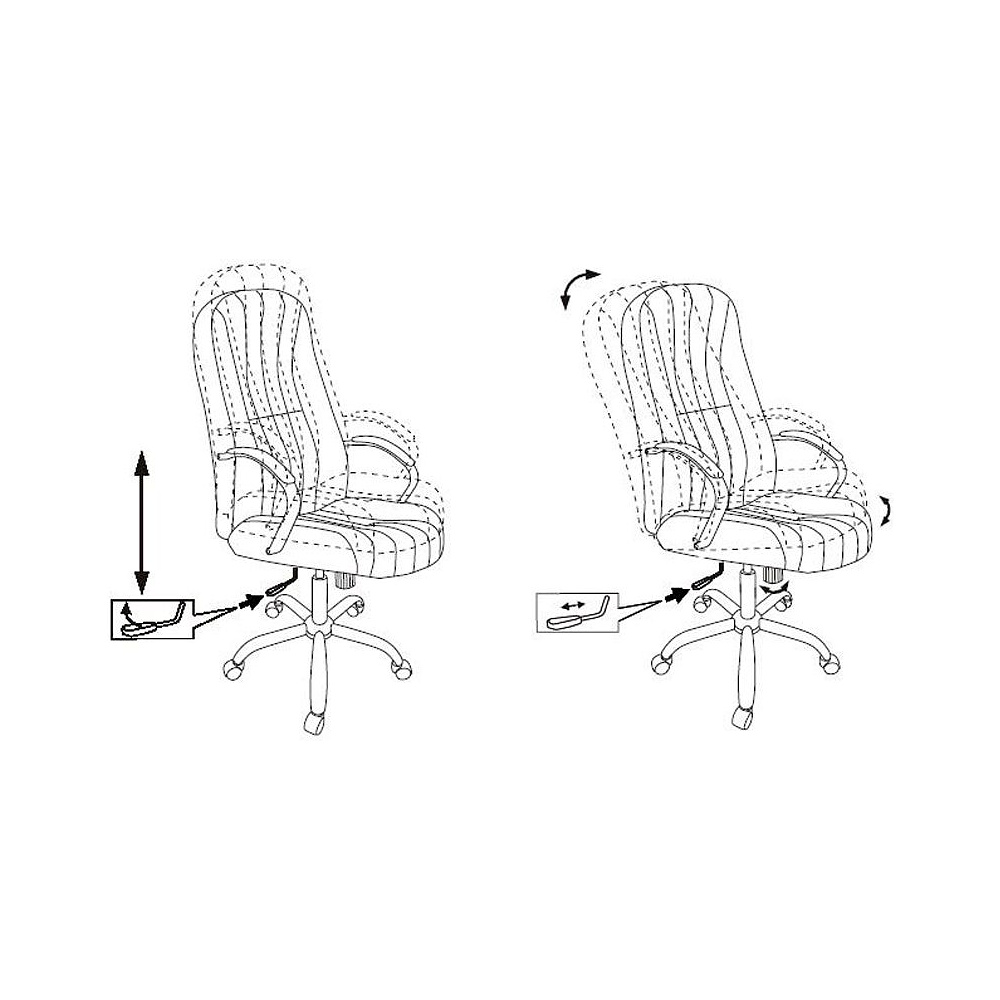 Кресло для руководителя Бюрократ T-898SL черный Leather Venge Black, эко.кожа, металл - 5