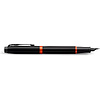 Ручка перьевая Parker "IM Vibrant Rings F315 Flame Orange PVD", F, черный, оранжевый, патрон синий - 4