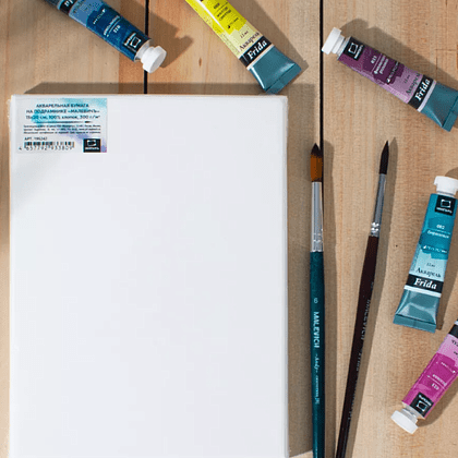 Бумага акварельная на подрамнике "Малевичъ", 15х20 см,  хлопок, 300 г/м2, среднее зерно - 9