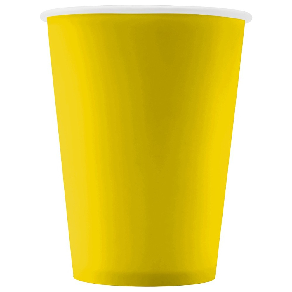 Стакан картонный 300 мл, 1сл., 50шт/упак, желтый