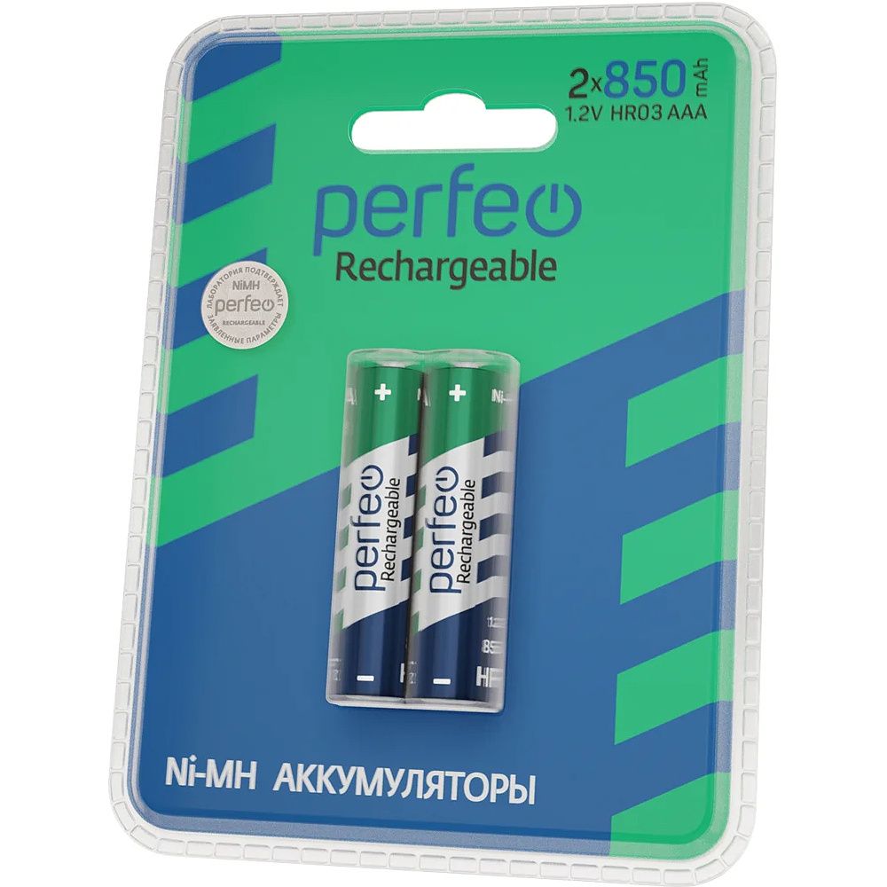 Аккумуляторные батарейки Perfeo AAA850mAh/2BL, 2 шт. - 2