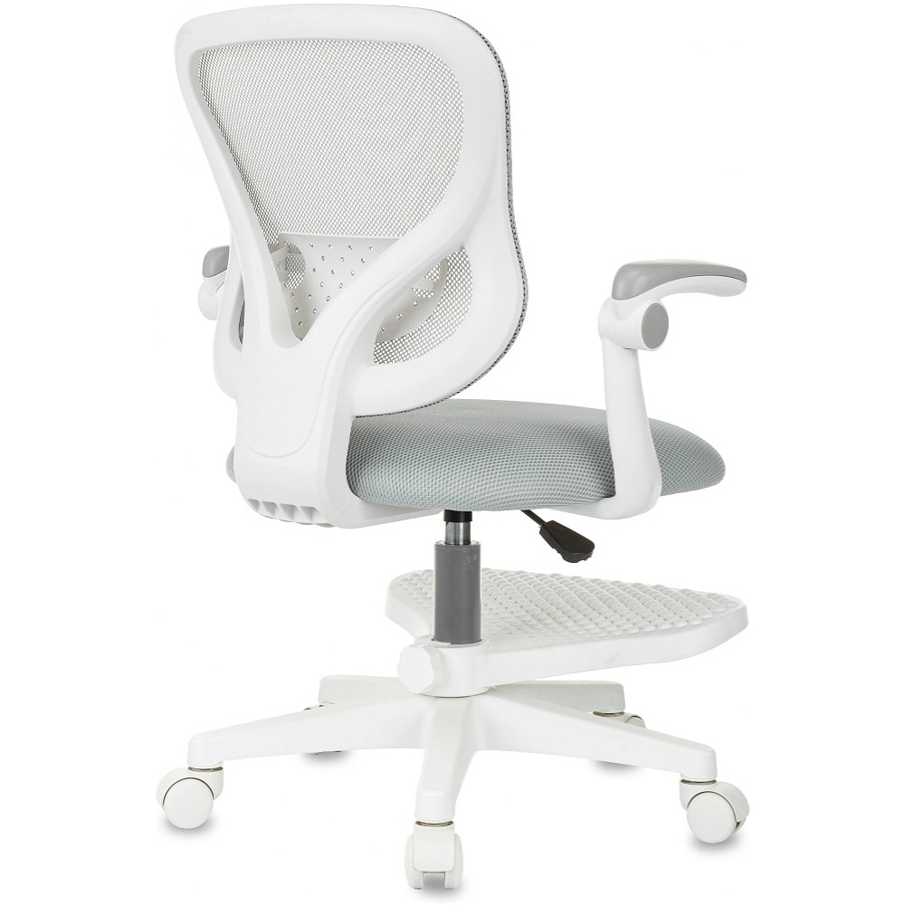 Кресло детское Бюрократ Burokids 3, сетка, ткань, пластик, корпус белый, подставка для ног, серый - 5