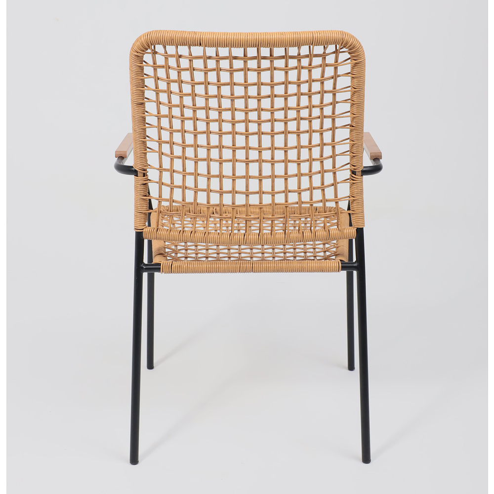 Кресло садовое AksHome BERGAMO, PE искусственный ротанг, черный, коричневый - 8